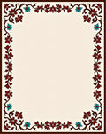Ornate Floral Vine Border Design Rug