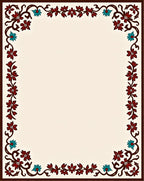 Ornate Floral Vine Border Design Rug