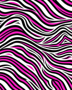 Bold Pink Black White Zebra Stripes Rug