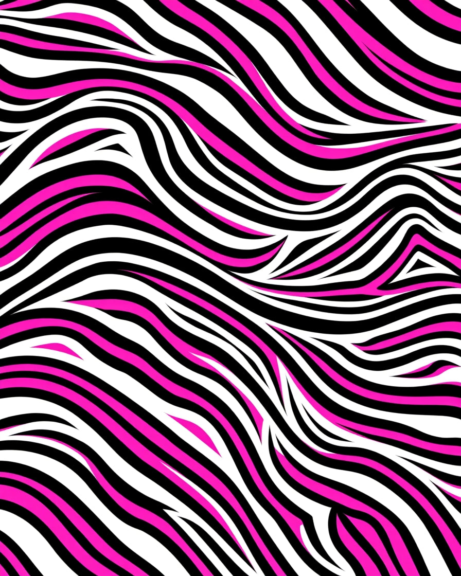 Bold Pink Black White Zebra Stripes Rug