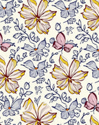 Floral Butterfly Sketch Pattern Design Rug