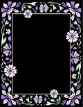Purple Lavender Floral Leaf Frame Rug
