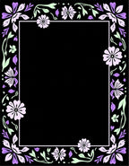 Purple Lavender Floral Leaf Frame Rug