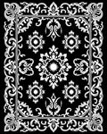 Intricate Floral Scroll Frame Pattern Rug