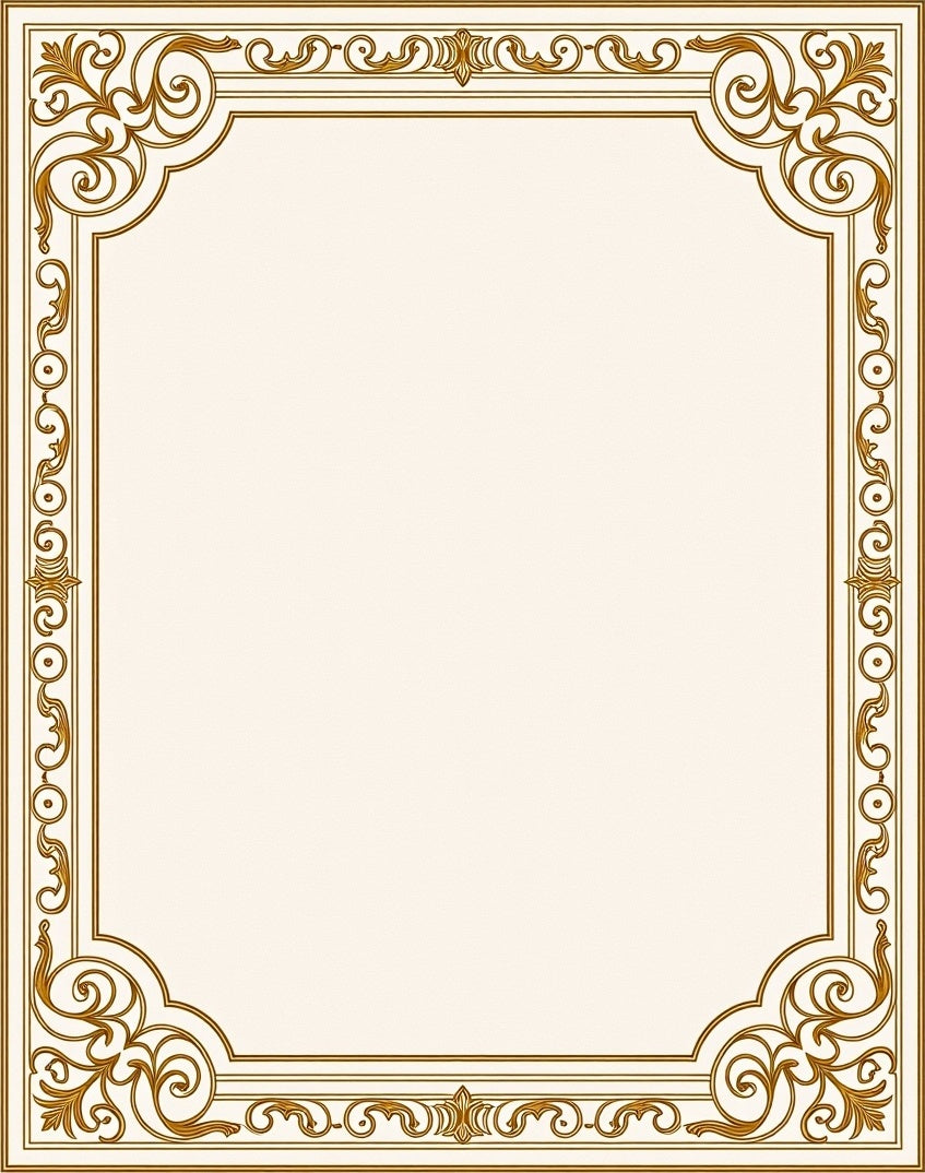 Ornate Gold Scroll Filigree Rug