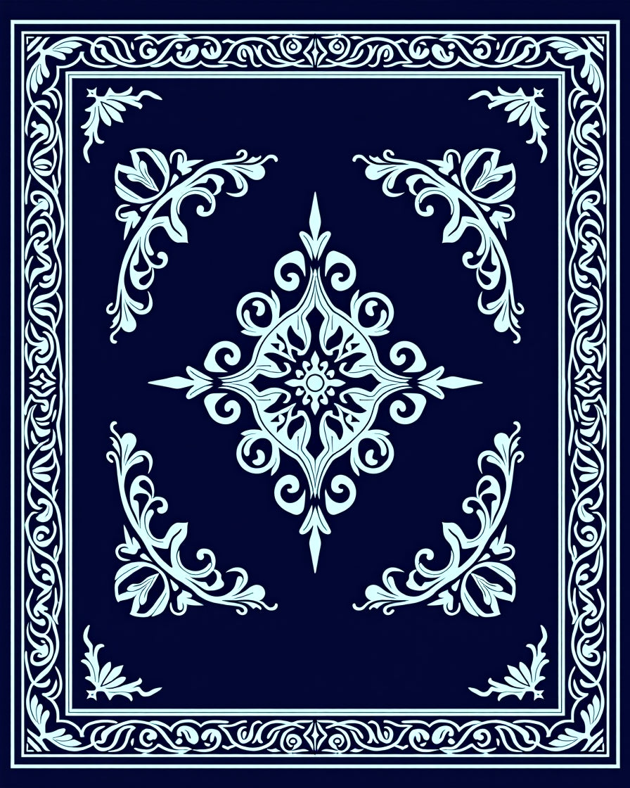 Intricate Floral Mandala Design Rug