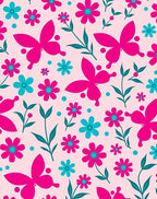 Vibrant Butterflies Flowers Pattern Rug