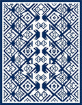 Bold Navy Geometric Ethnic Pattern Rug