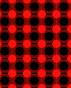 Bold Red Black Geometric Pattern Rug