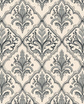 Timeless Grey Floral Damask Pattern Rug