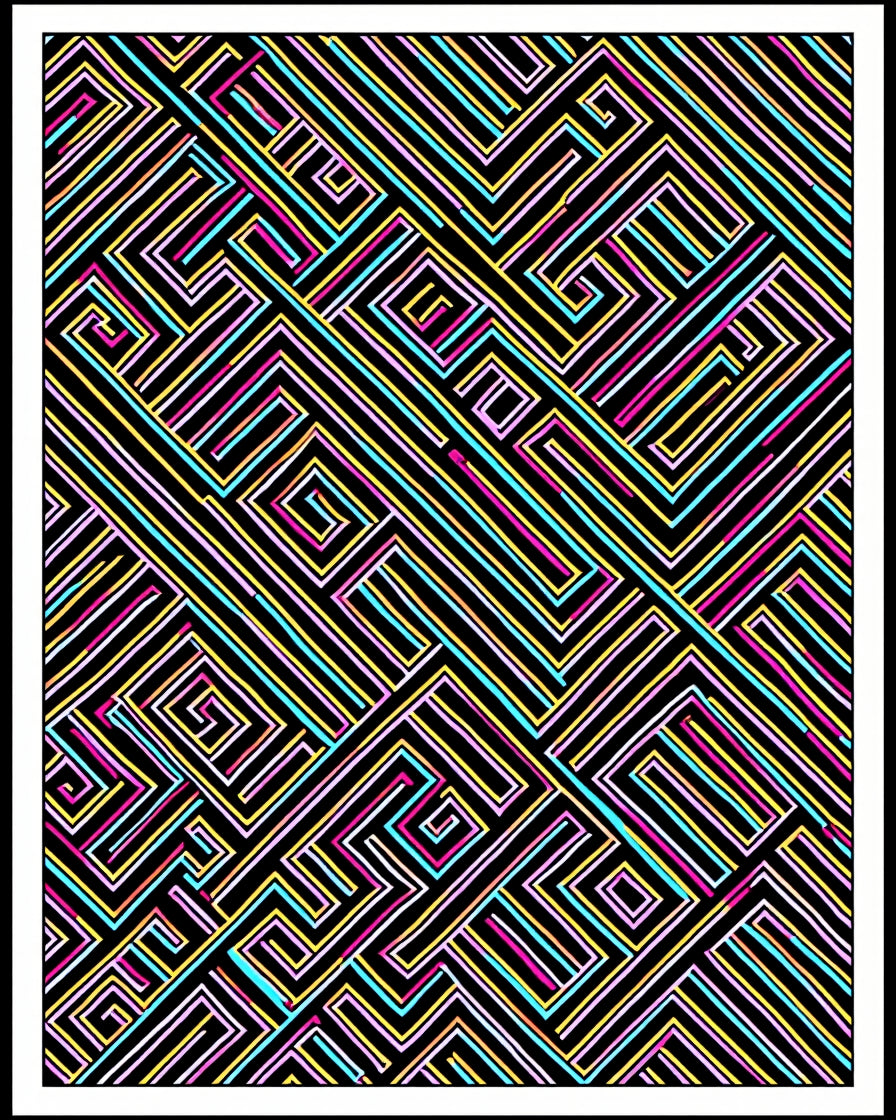 Bold Maze Geometric Design Rug