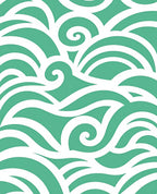 Teal Wave Motion Pattern Rug