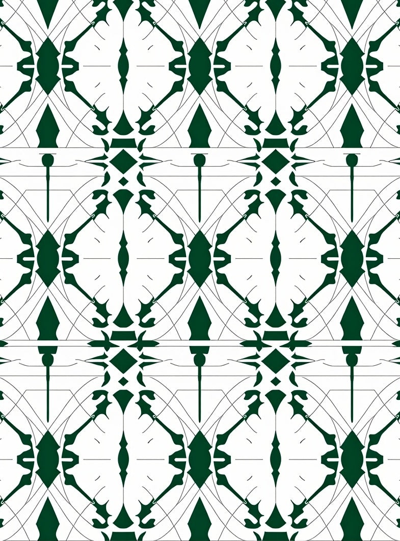 Abstract Emerald Geometric Art Rug