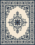 Ornate Floral Scrollwork Area Rug