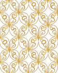 Golden Flourish Swirls Geometric Rug