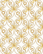 Golden Flourish Swirls Geometric Rug