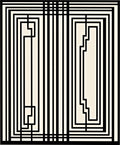 Abstract Black Geometric Lines Rug