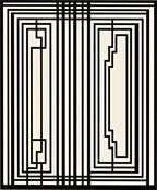 Abstract Black Geometric Lines Rug