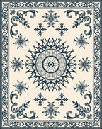 Ornate Floral Mandala Border Rug