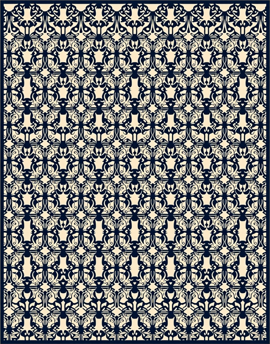 Art Deco Inspired Symmetrical Pattern Rug