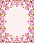 Soft Pink Floral Vine Pattern Rug