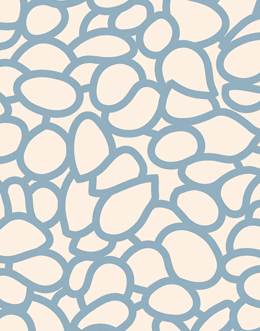 Organic Blue Pebble Pattern Rug