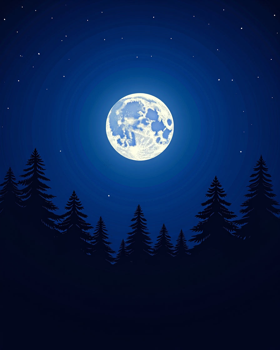Midnight Forest Moon Stars Rug