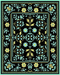 Black Yellow Floral Vine Rug