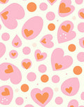 Pink Orange Heart Dot Pattern Rug