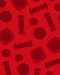 Red Abstract Circles and Shapes Rug