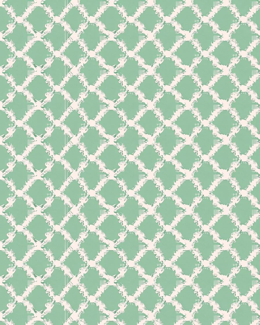 Soft Mint Lattice Diamond Rug