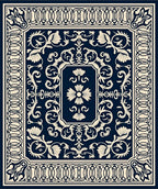 Elegant Floral Motif Classic Medallion Rug