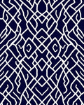 Intricate Abstract White Line Pattern Rug