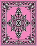 Baroque floral pink decorative Rug