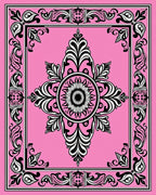 Baroque floral pink decorative Rug