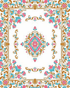 Art Nouveau Floral Scrollwork Collection Rug