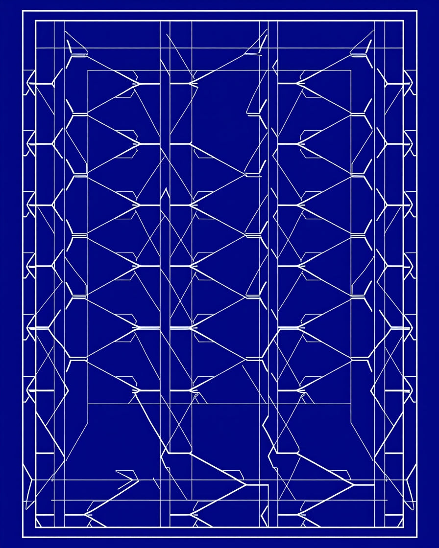Abstract Geometric Net Pattern Rug