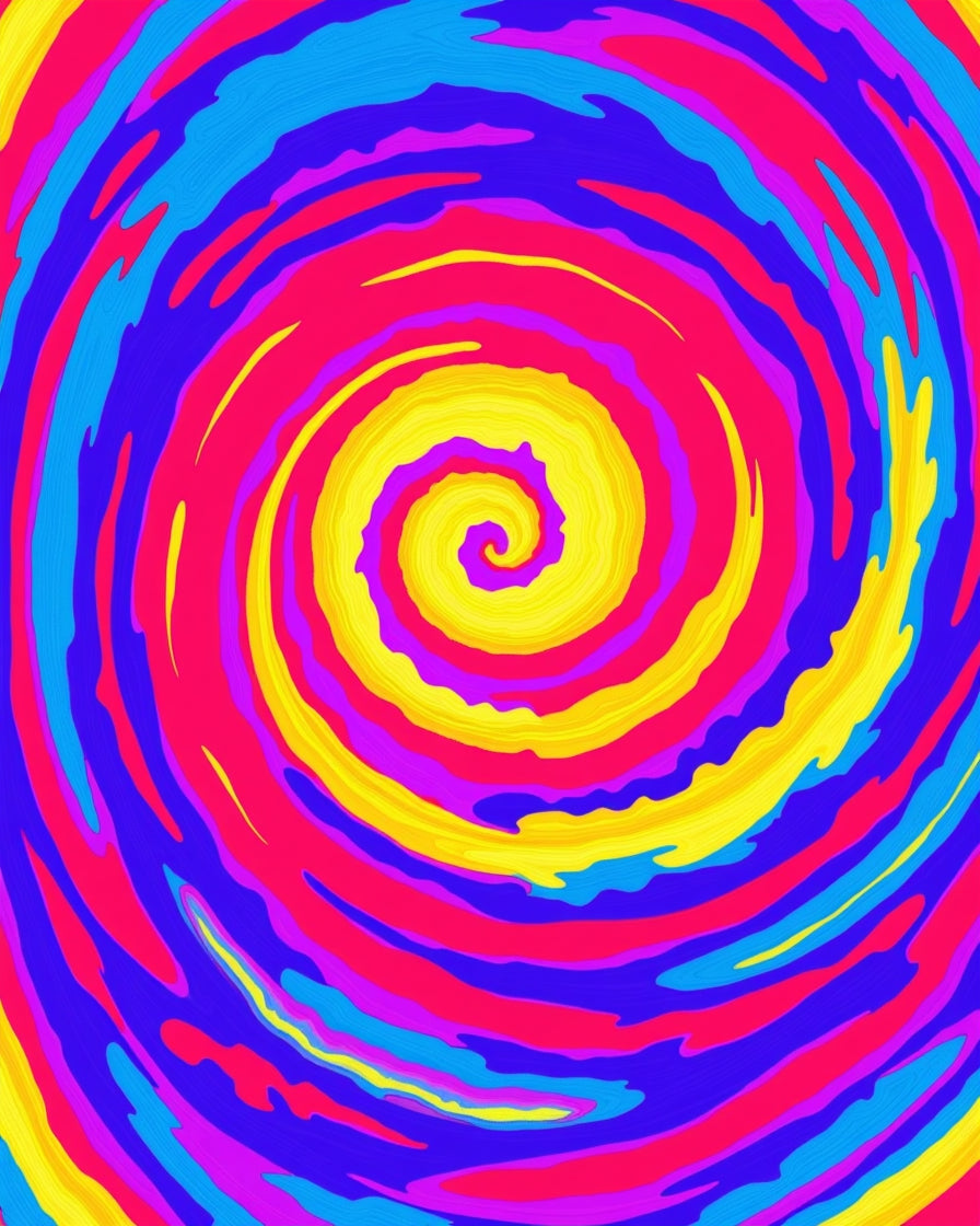 Vibrant Swirl Patterned Abstract Rug