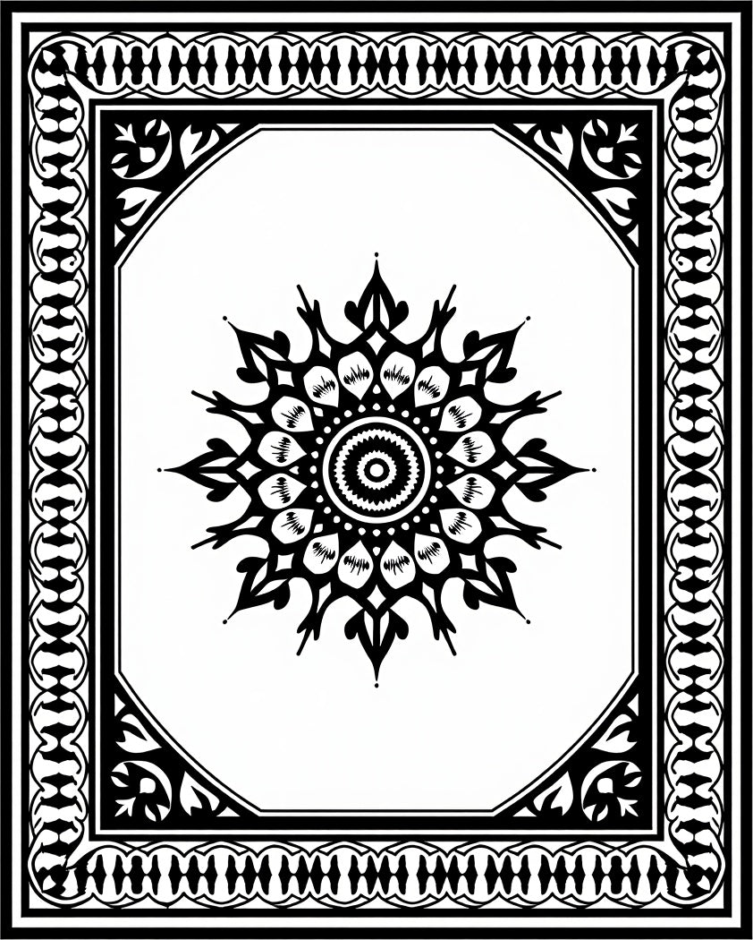 Ornate Floral Mandala Pattern Rug