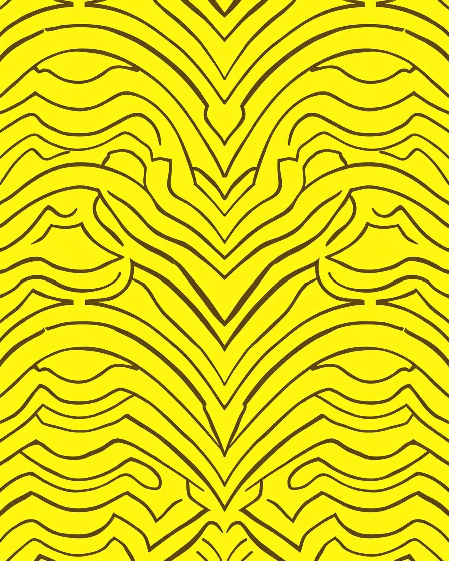 Bold Yellow Wavy Stripe Design Rug