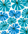 Coastal Blue Leaf Pattern Rug