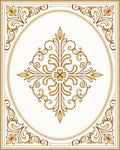 Classical Gold Floral Swirl Pattern Rug
