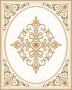 Classical Gold Floral Swirl Pattern Rug