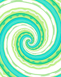 Cool Aquatic Swirl Pattern Rug