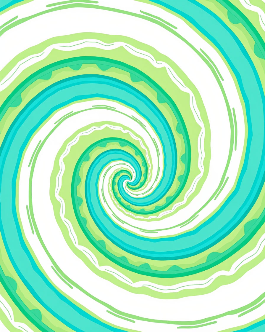 Cool Aquatic Swirl Pattern Rug