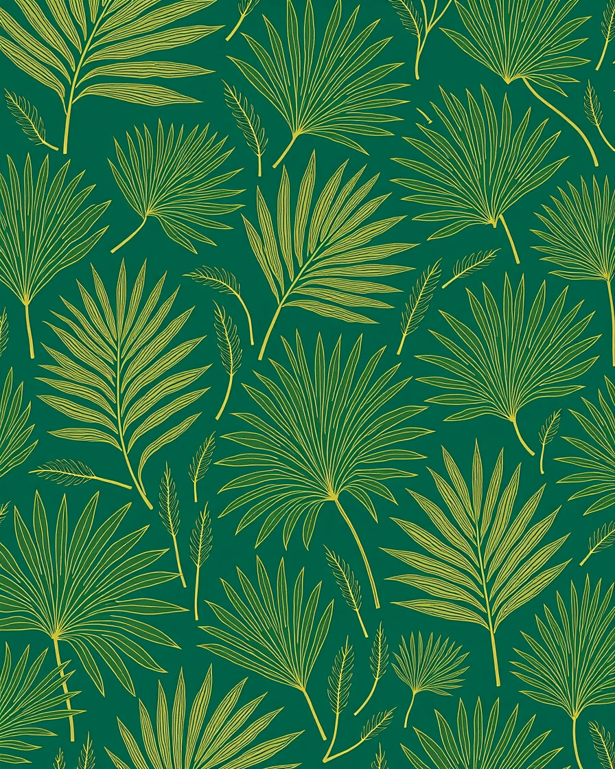Lush Green Leaf Pattern Rug