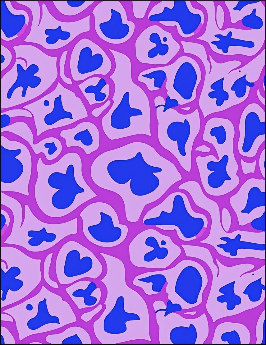Abstract Shapes Pink Blue Pattern Rug