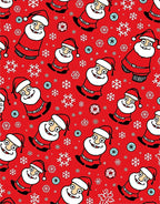 Jolly Santa Claus Snowflakes Red Rug