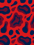 Bold Red Blue Abstract Flow Rug