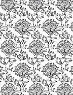 Classic Floral Black White Line Art Rug